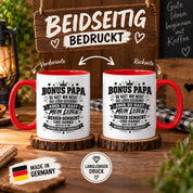 Herzbotschaft Stiefvater Tasse Geschenk Bonus Papa Kaffeetasse Stiefpapa