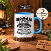 Herzbotschaft Stiefvater Tasse Geschenk Bonus Papa Kaffeetasse Stiefpapa