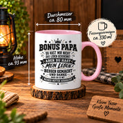 Herzbotschaft Stiefvater Tasse Geschenk Bonus Papa Kaffeetasse Stiefpapa