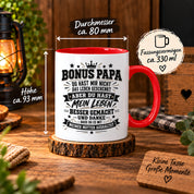 Herzbotschaft Stiefvater Tasse Geschenk Bonus Papa Kaffeetasse Stiefpapa