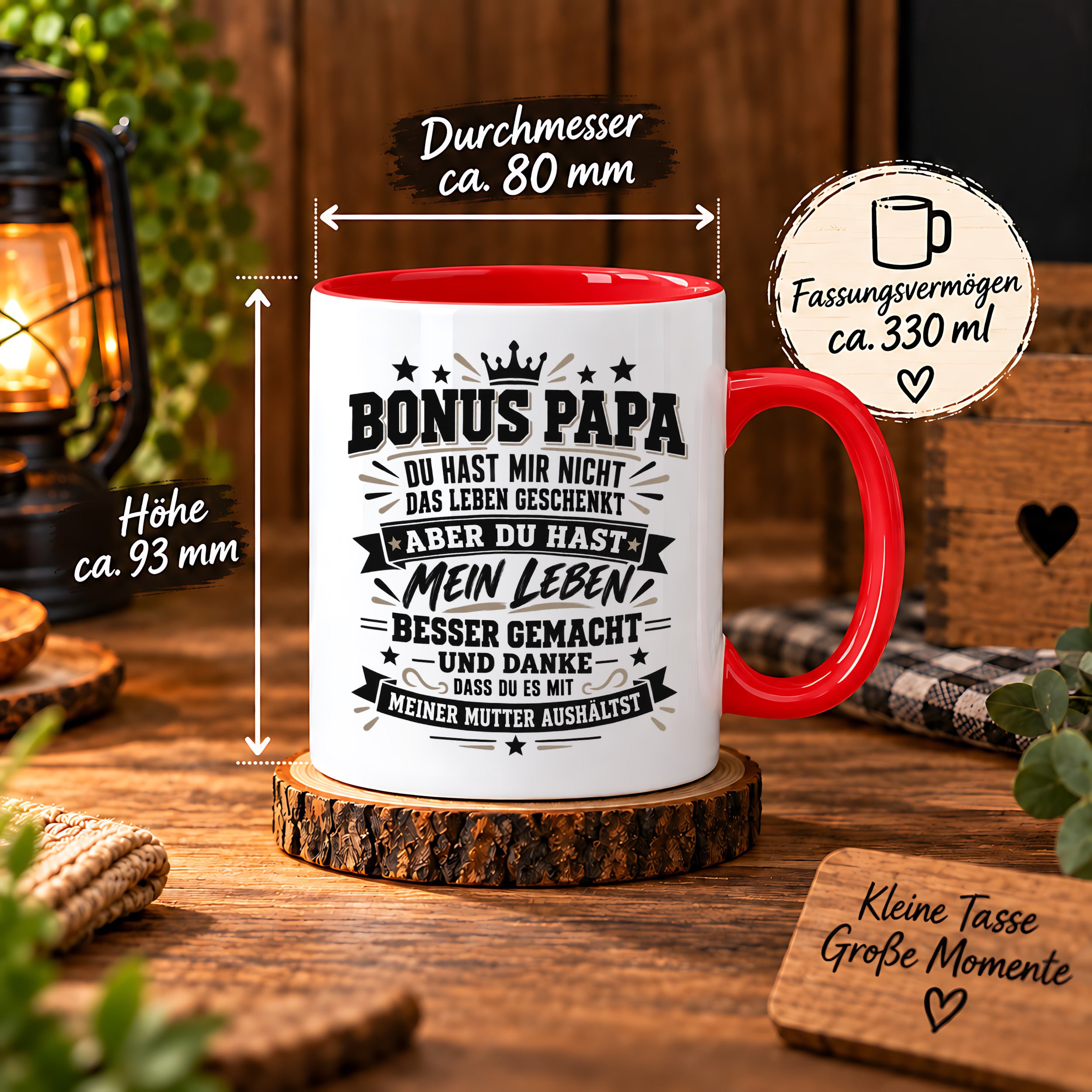 Herzbotschaft Stiefvater Tasse Geschenk Bonus Papa Kaffeetasse Stiefpapa