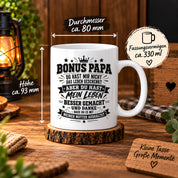 Herzbotschaft Stiefvater Tasse Geschenk Bonus Papa Kaffeetasse Stiefpapa