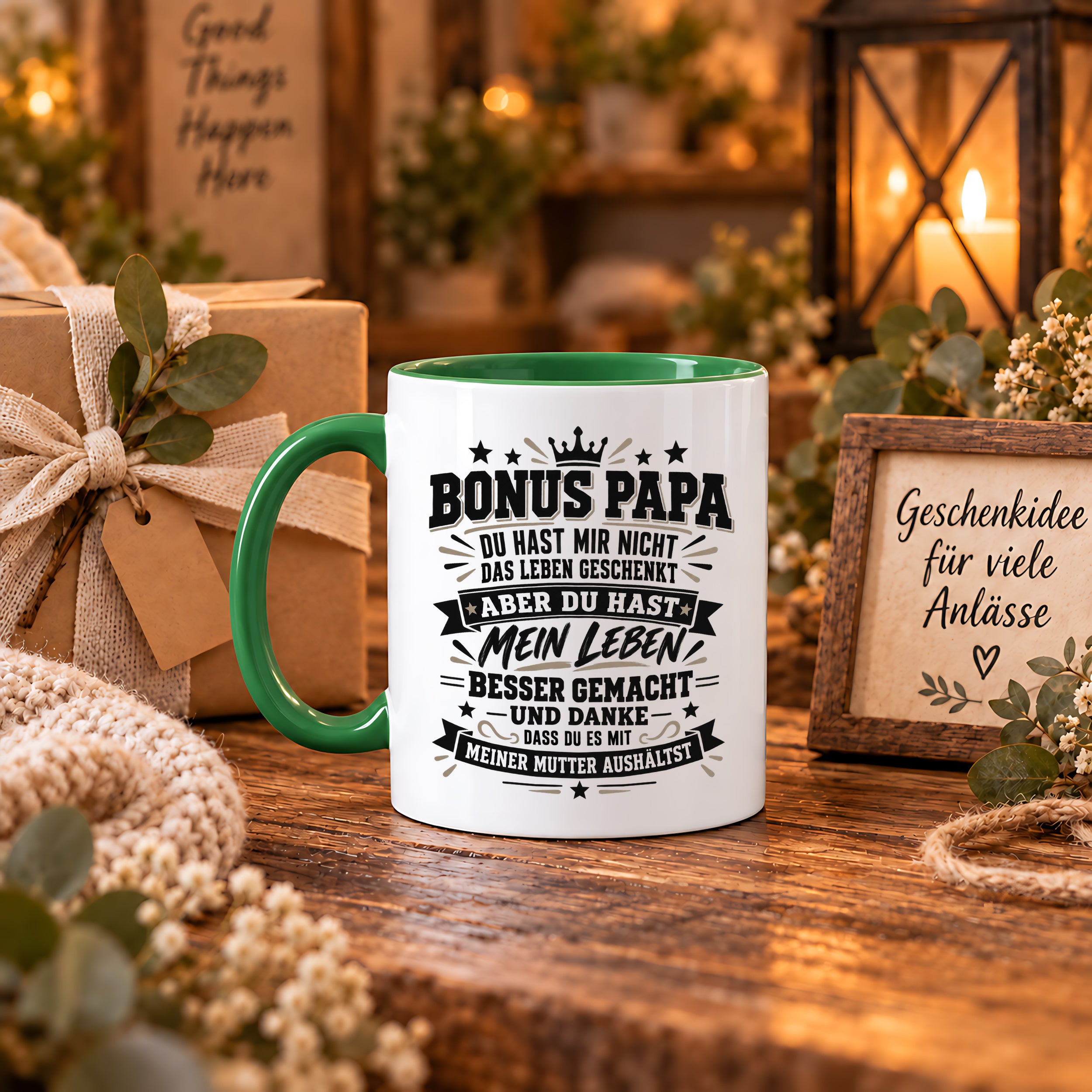 Herzbotschaft Stiefvater Tasse Geschenk Bonus Papa Kaffeetasse Stiefpapa