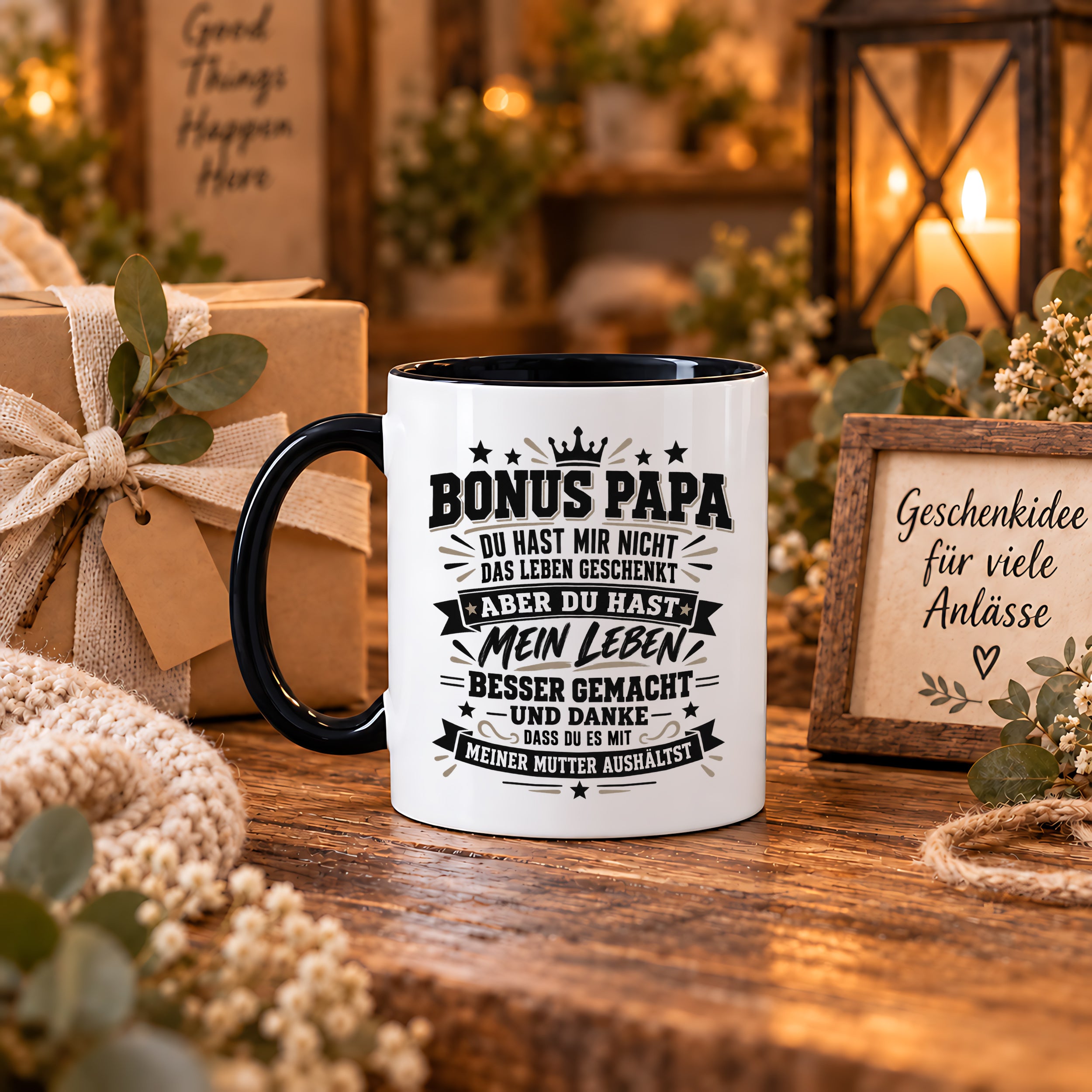 Herzbotschaft Stiefvater Tasse Geschenk Bonus Papa Kaffeetasse Stiefpapa