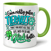 Herzbotschaft Tasse Danke Geschenk für Tierarzt Kaffeetasse Veterinär