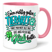 Herzbotschaft Tasse Danke Geschenk für Tierarzt Kaffeetasse Veterinär