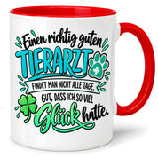 Herzbotschaft Tasse Danke Geschenk für Tierarzt Kaffeetasse Veterinär