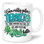 Herzbotschaft Tasse Danke Geschenk für Tierarzt Kaffeetasse Veterinär