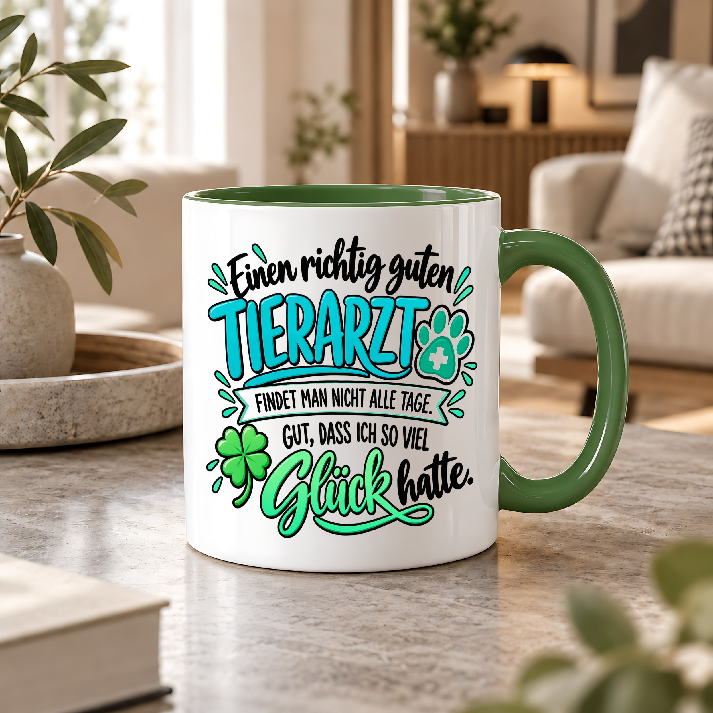 Herzbotschaft Tasse Danke Geschenk für Tierarzt Kaffeetasse Veterinär