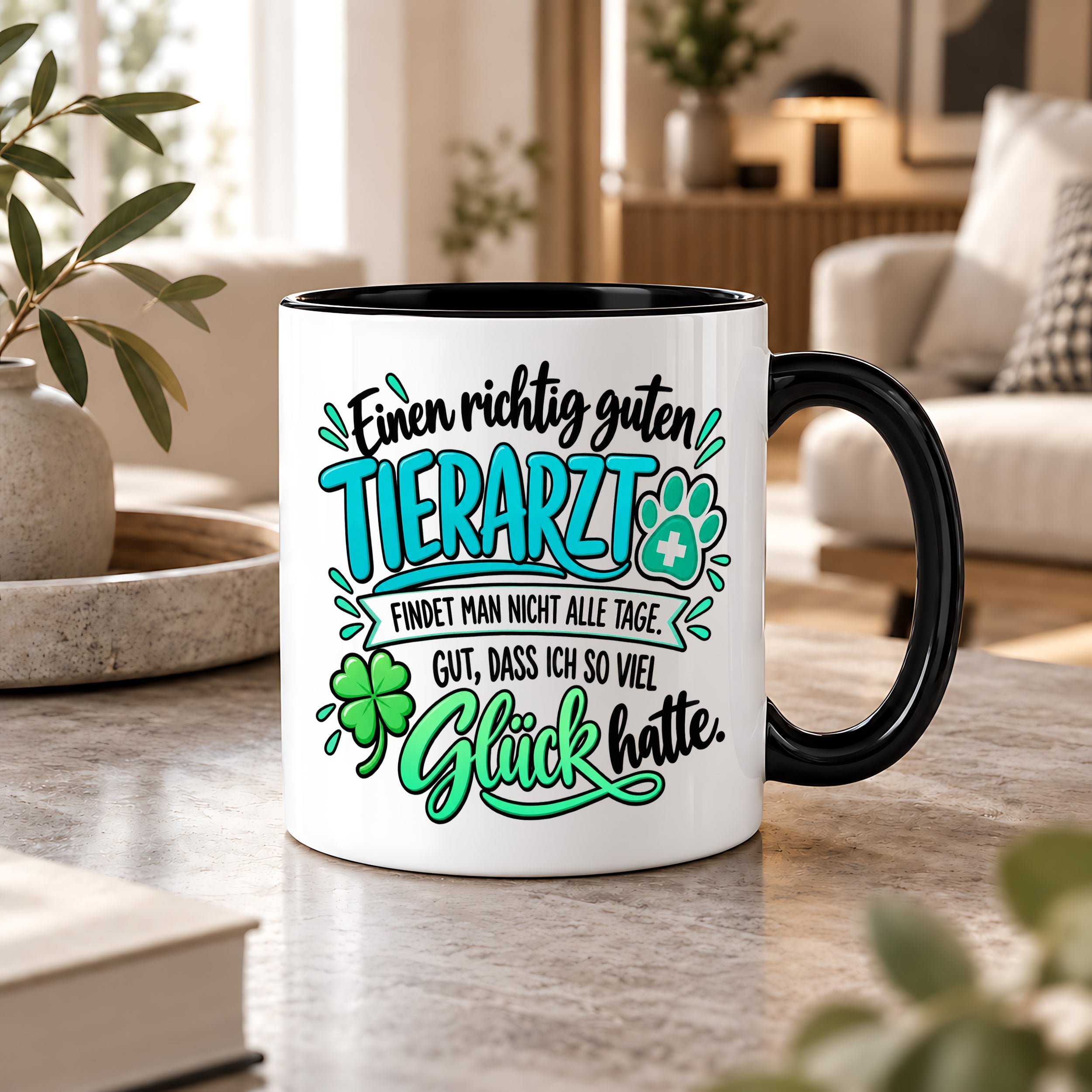 Herzbotschaft Tasse Danke Geschenk für Tierarzt Kaffeetasse Veterinär
