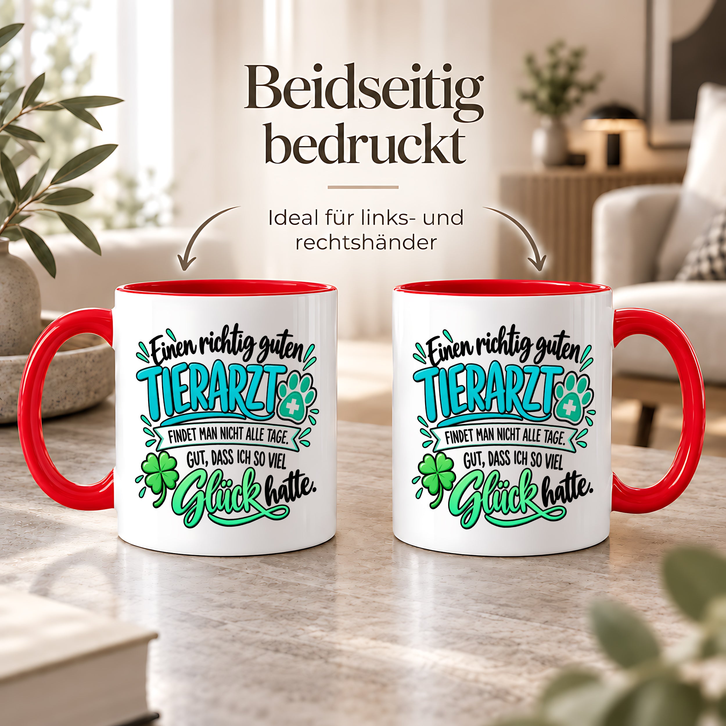 Herzbotschaft Tasse Danke Geschenk für Tierarzt Kaffeetasse Veterinär