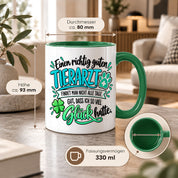 Herzbotschaft Tasse Danke Geschenk für Tierarzt Kaffeetasse Veterinär