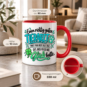 Herzbotschaft Tasse Danke Geschenk für Tierarzt Kaffeetasse Veterinär