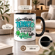 Herzbotschaft Tasse Danke Geschenk für Tierarzt Kaffeetasse Veterinär