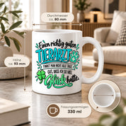 Herzbotschaft Tasse Danke Geschenk für Tierarzt Kaffeetasse Veterinär