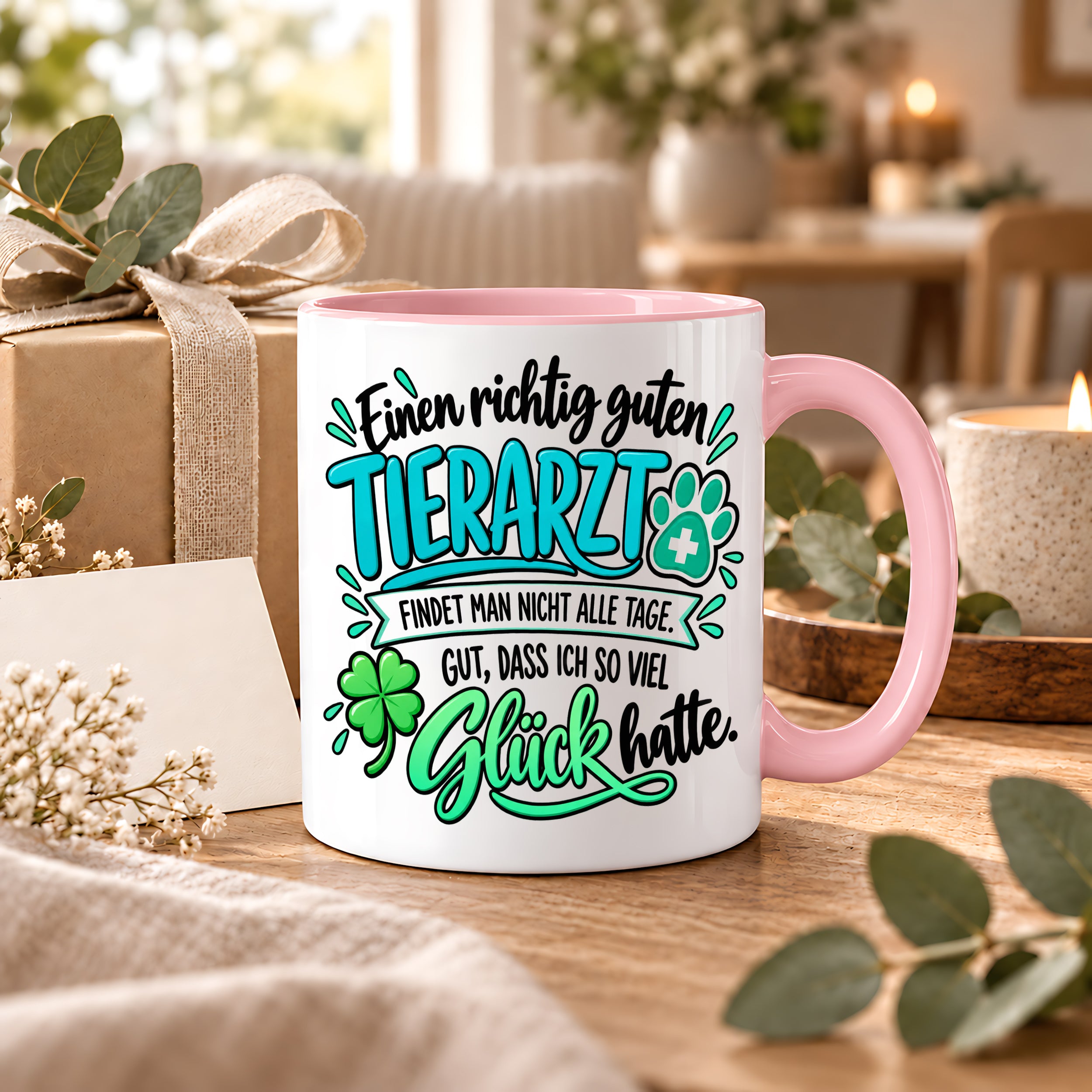Herzbotschaft Tasse Danke Geschenk für Tierarzt Kaffeetasse Veterinär