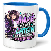 Herzbotschaft Tasse Anime ist wie Latein Geschenk für Anime Fan