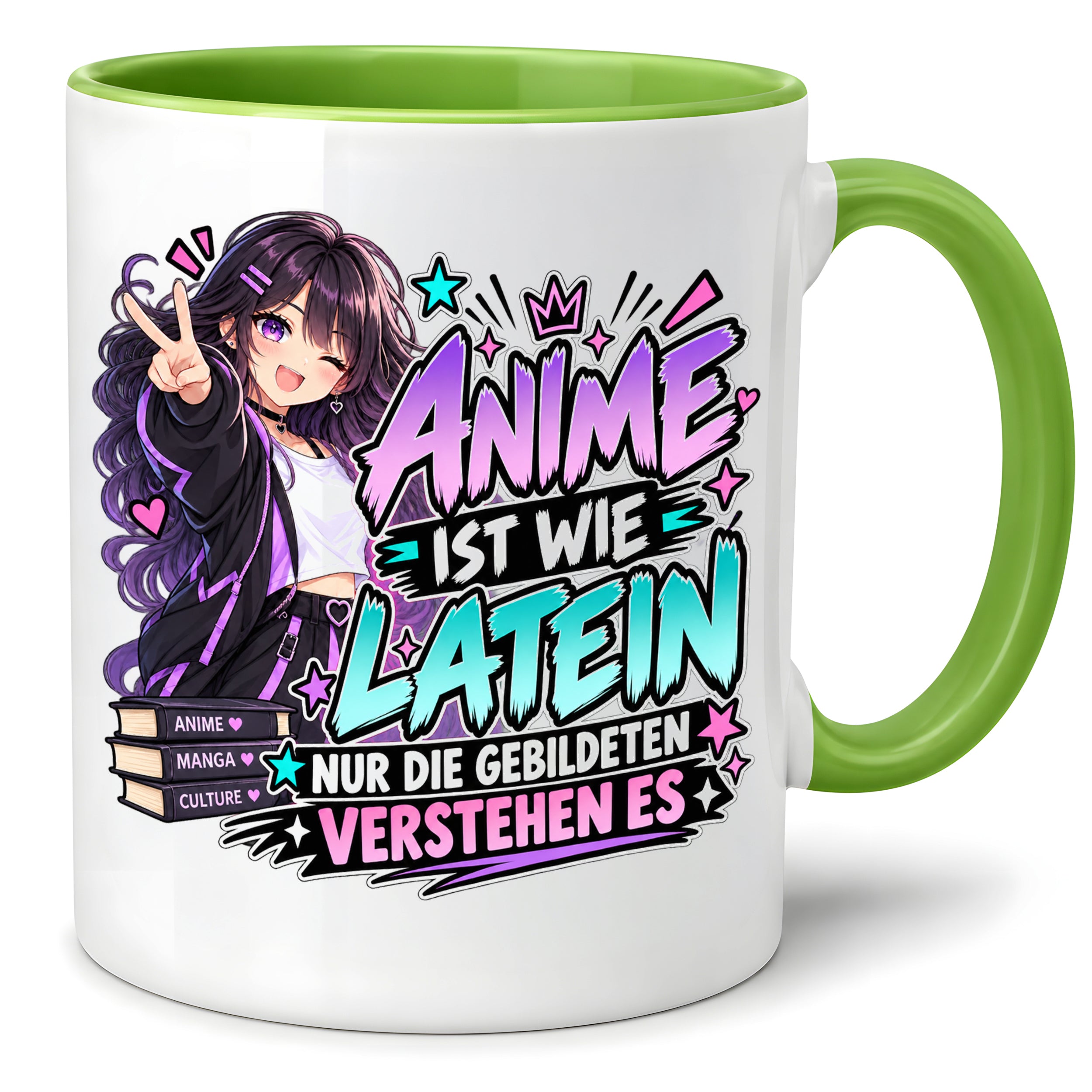 Herzbotschaft Tasse Anime ist wie Latein Geschenk für Anime Fan