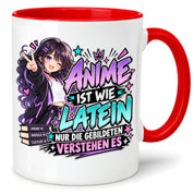Herzbotschaft Tasse Anime ist wie Latein Geschenk für Anime Fan