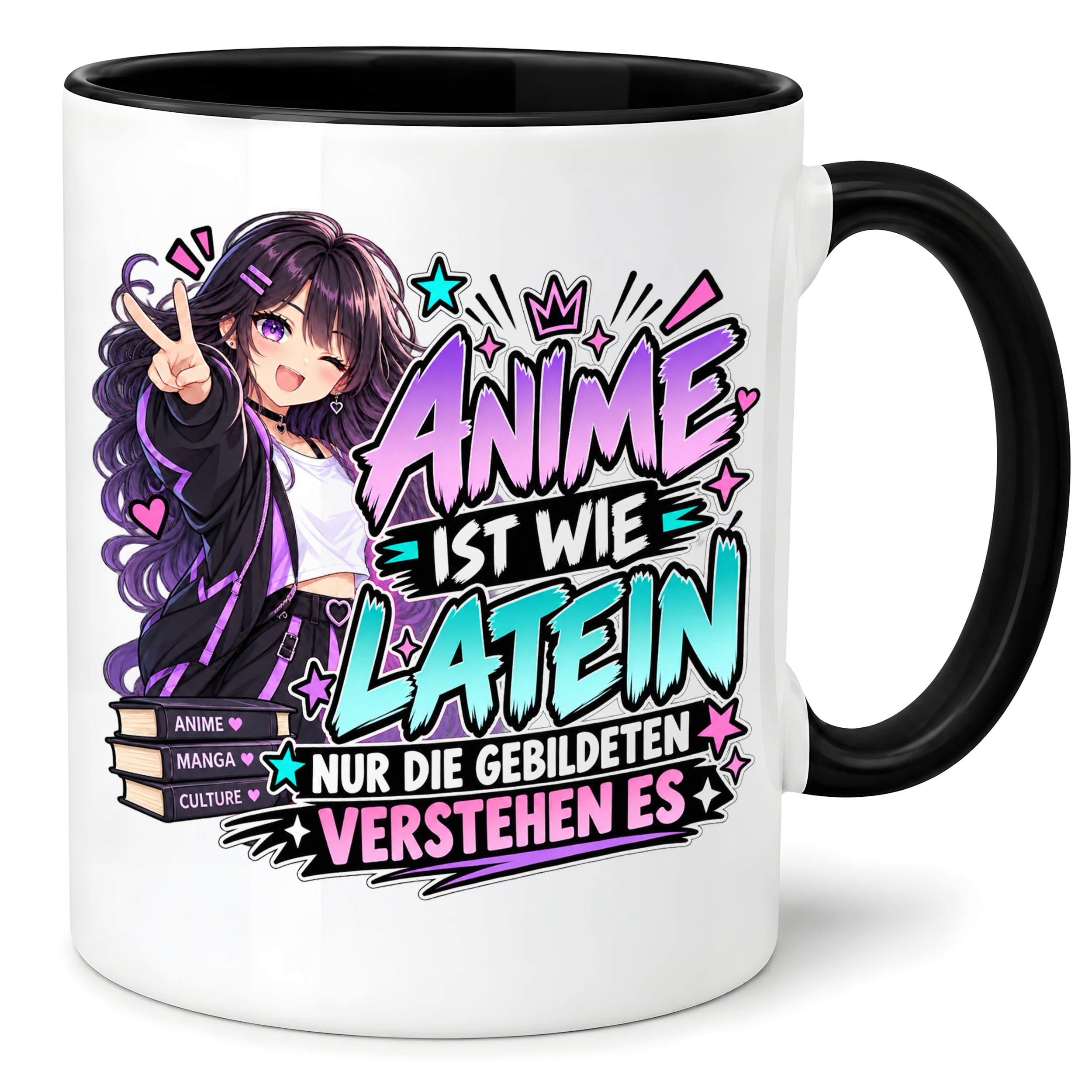 Herzbotschaft Tasse Anime ist wie Latein Geschenk für Anime Fan