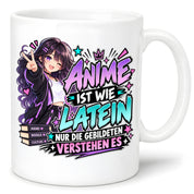Herzbotschaft Tasse Anime ist wie Latein Geschenk für Anime Fan