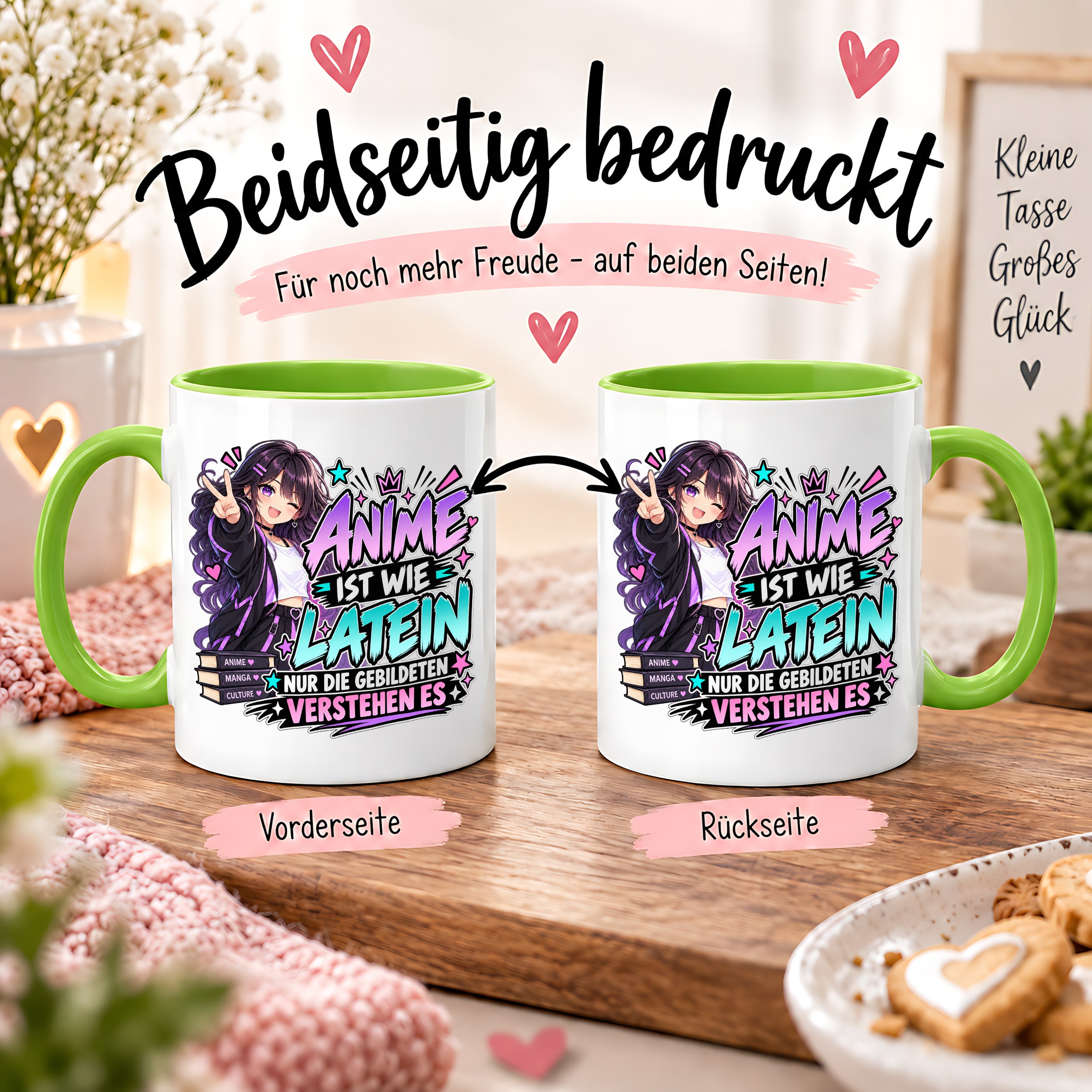 Herzbotschaft Tasse Anime ist wie Latein Geschenk für Anime Fan