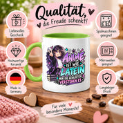 Herzbotschaft Tasse Anime ist wie Latein Geschenk für Anime Fan