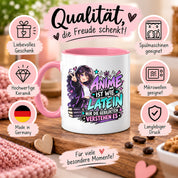 Herzbotschaft Tasse Anime ist wie Latein Geschenk für Anime Fan