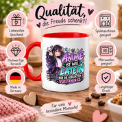 Herzbotschaft Tasse Anime ist wie Latein Geschenk für Anime Fan