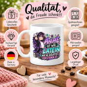 Herzbotschaft Tasse Anime ist wie Latein Geschenk für Anime Fan