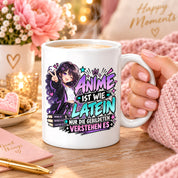 Herzbotschaft Tasse Anime ist wie Latein Geschenk für Anime Fan