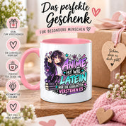 Herzbotschaft Tasse Anime ist wie Latein Geschenk für Anime Fan