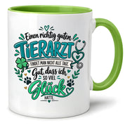 Herzbotschaft Tasse Danksagung Geschenk Tierarzt Kaffeetasse Praxis
