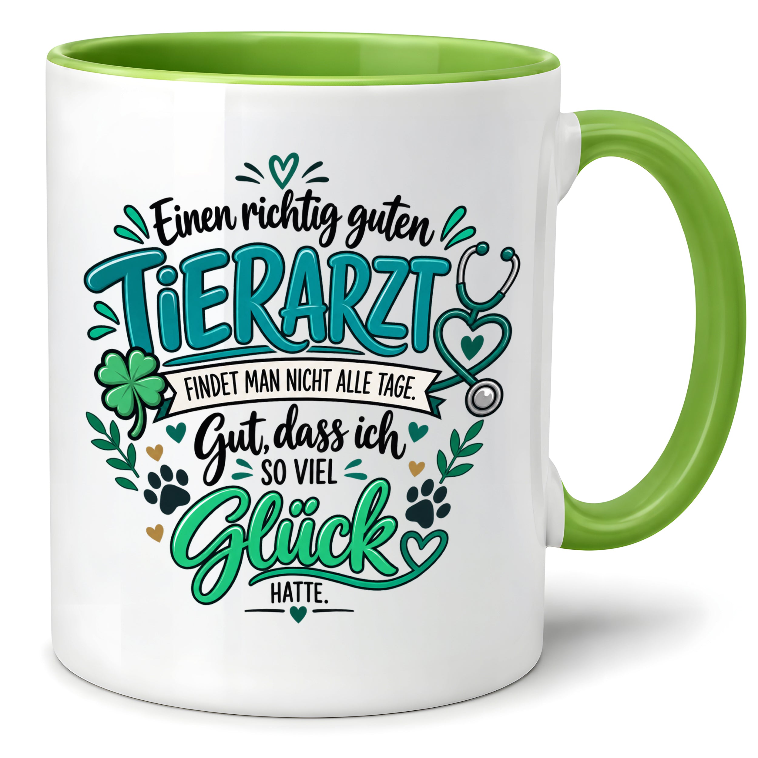 Herzbotschaft Tasse Danksagung Geschenk Tierarzt Kaffeetasse Praxis