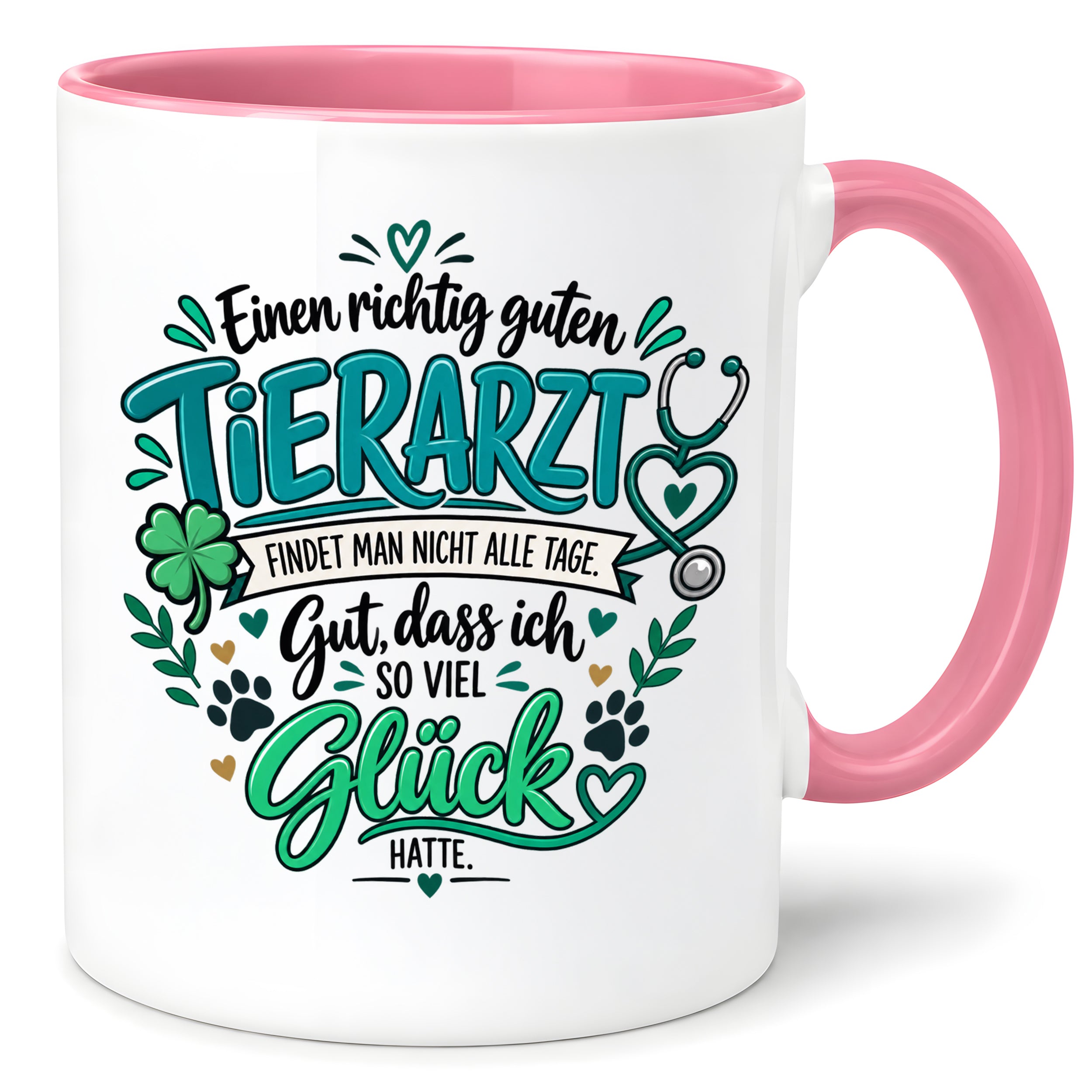 Herzbotschaft Tasse Danksagung Geschenk Tierarzt Kaffeetasse Praxis