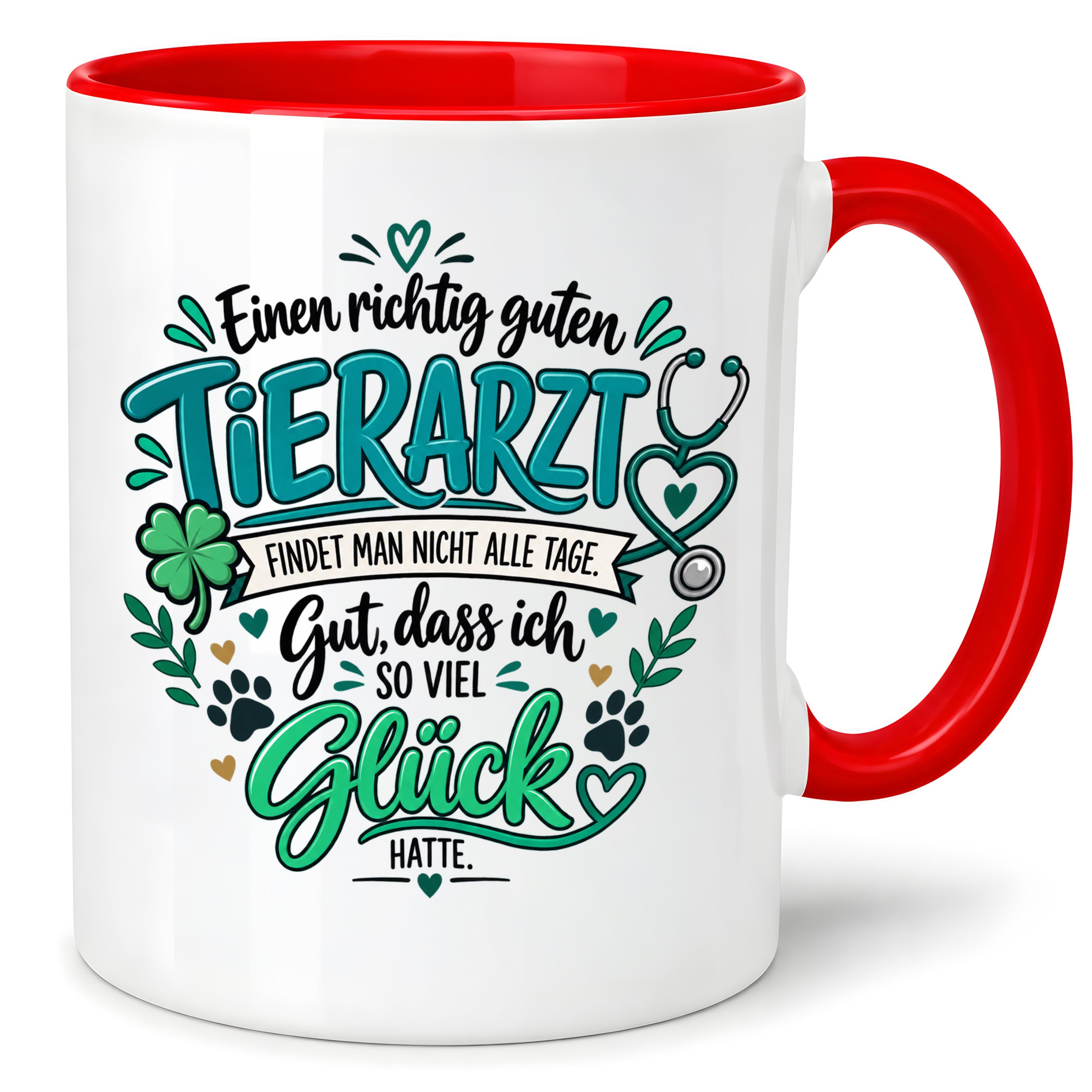 Herzbotschaft Tasse Danksagung Geschenk Tierarzt Kaffeetasse Praxis