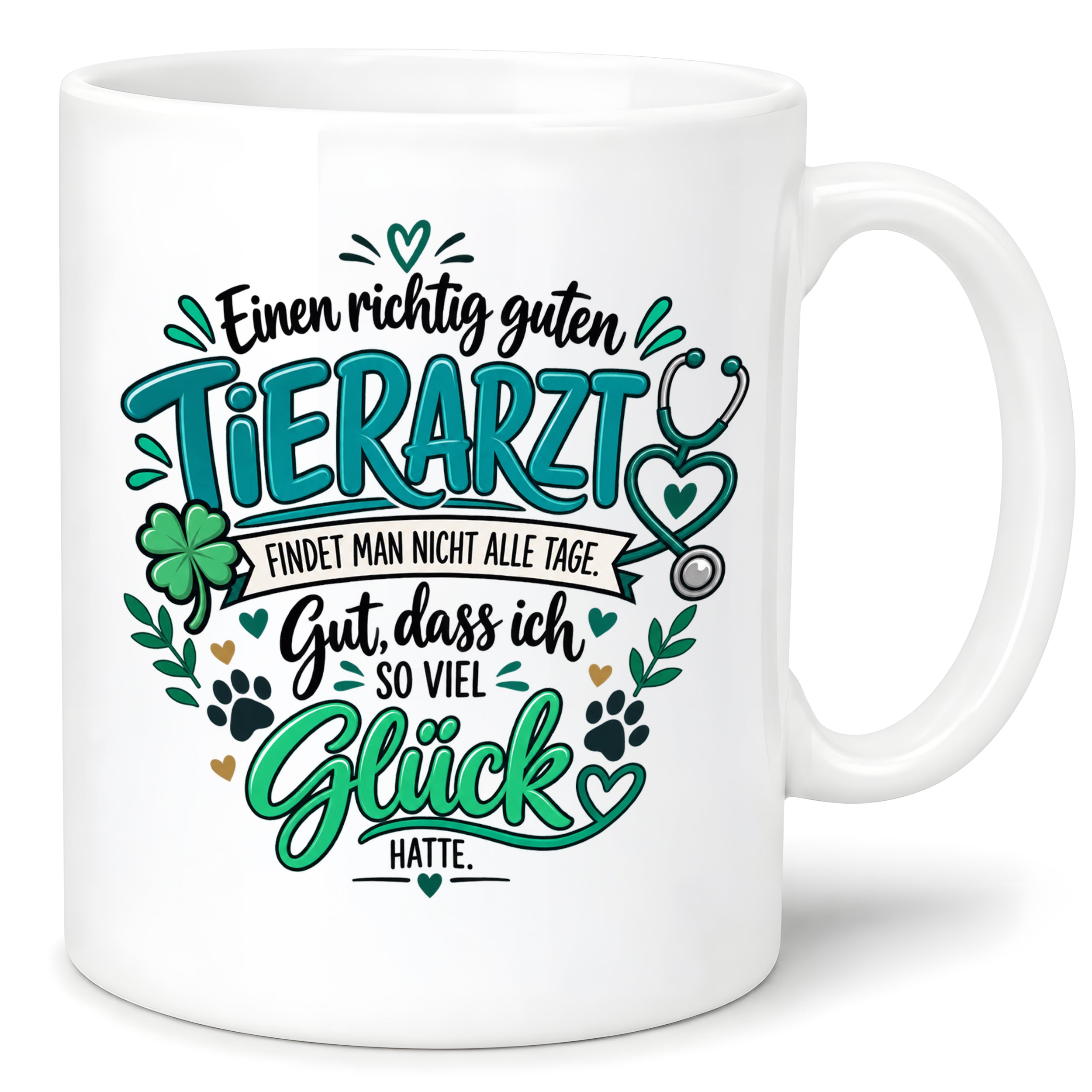 Herzbotschaft Tasse Danksagung Geschenk Tierarzt Kaffeetasse Praxis