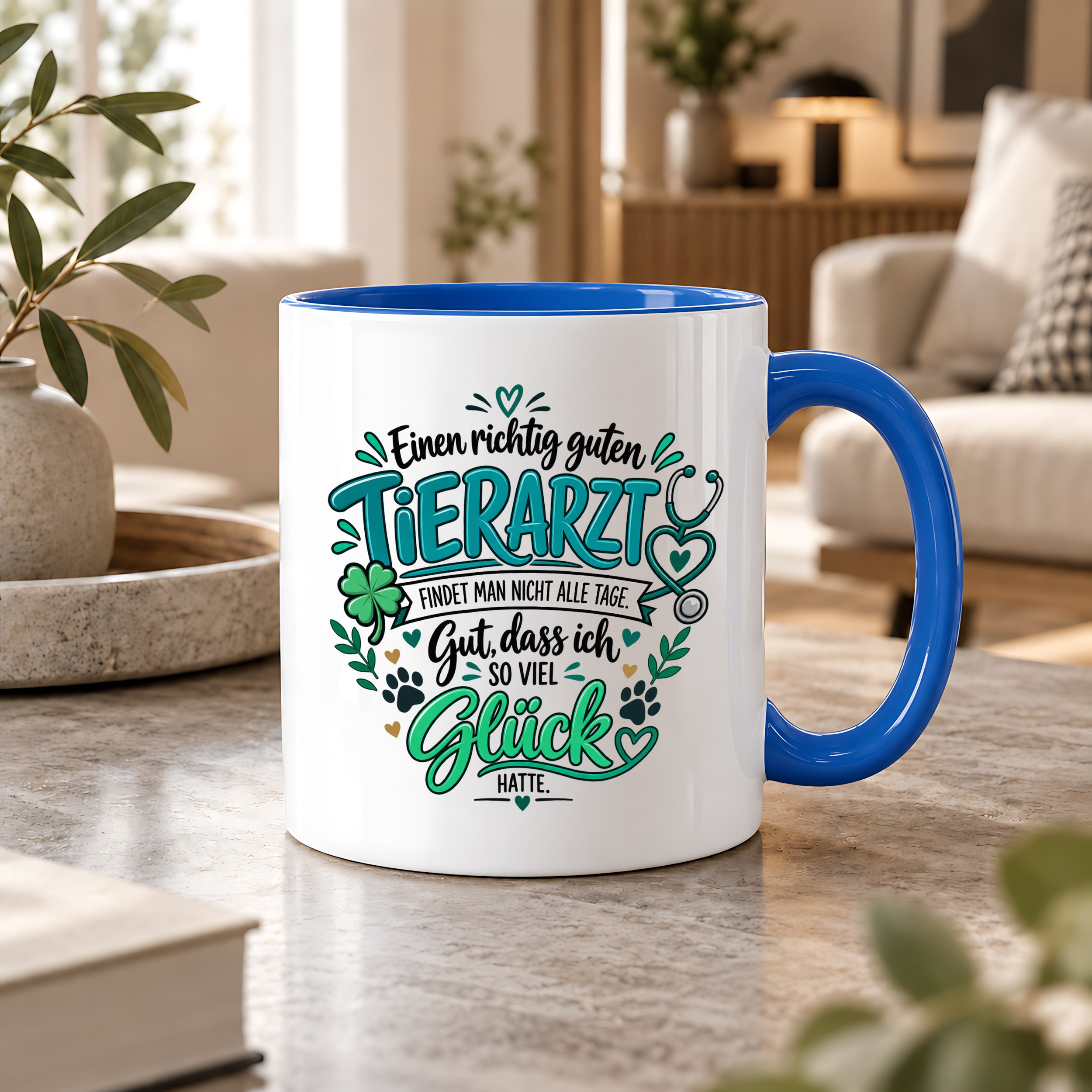 Herzbotschaft Tasse Danksagung Geschenk Tierarzt Kaffeetasse Praxis