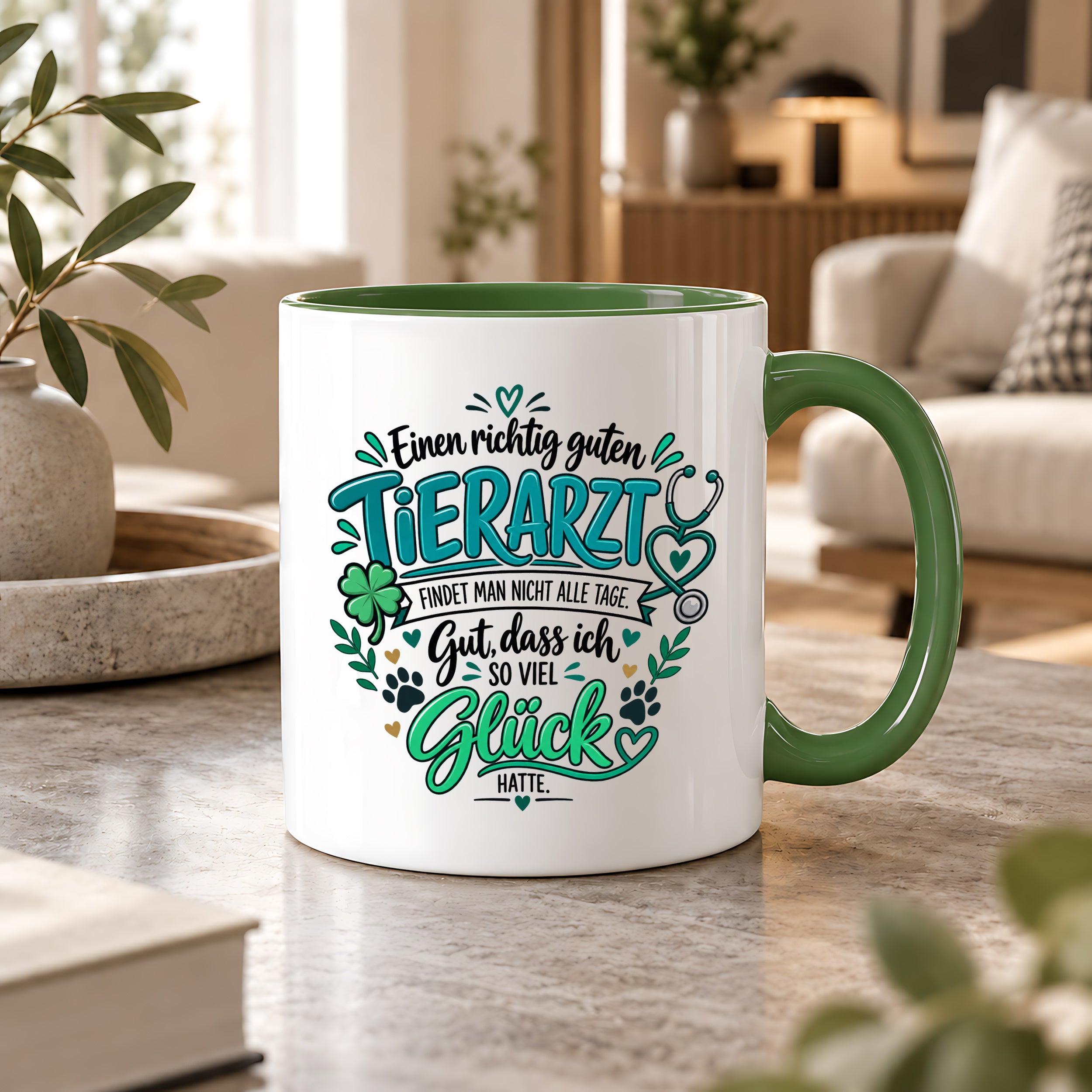 Herzbotschaft Tasse Danksagung Geschenk Tierarzt Kaffeetasse Praxis