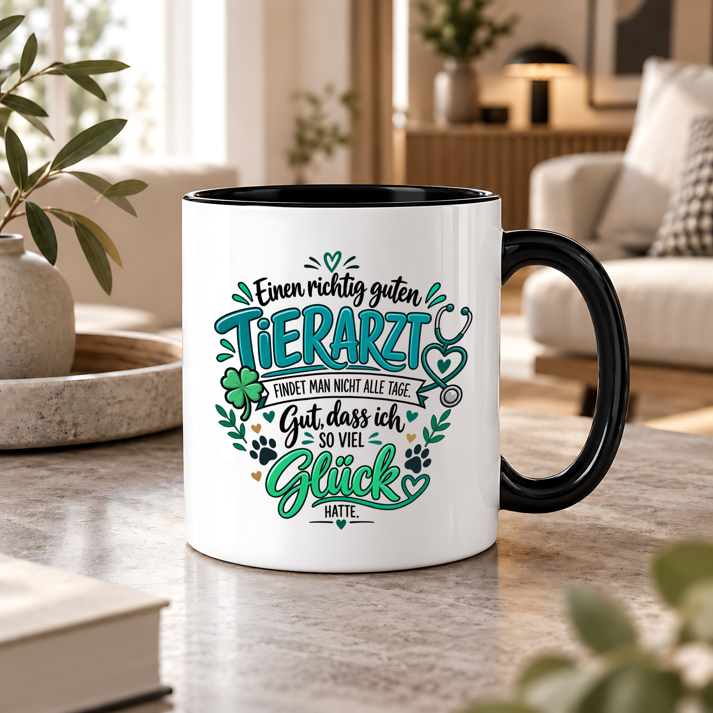 Herzbotschaft Tasse Danksagung Geschenk Tierarzt Kaffeetasse Praxis