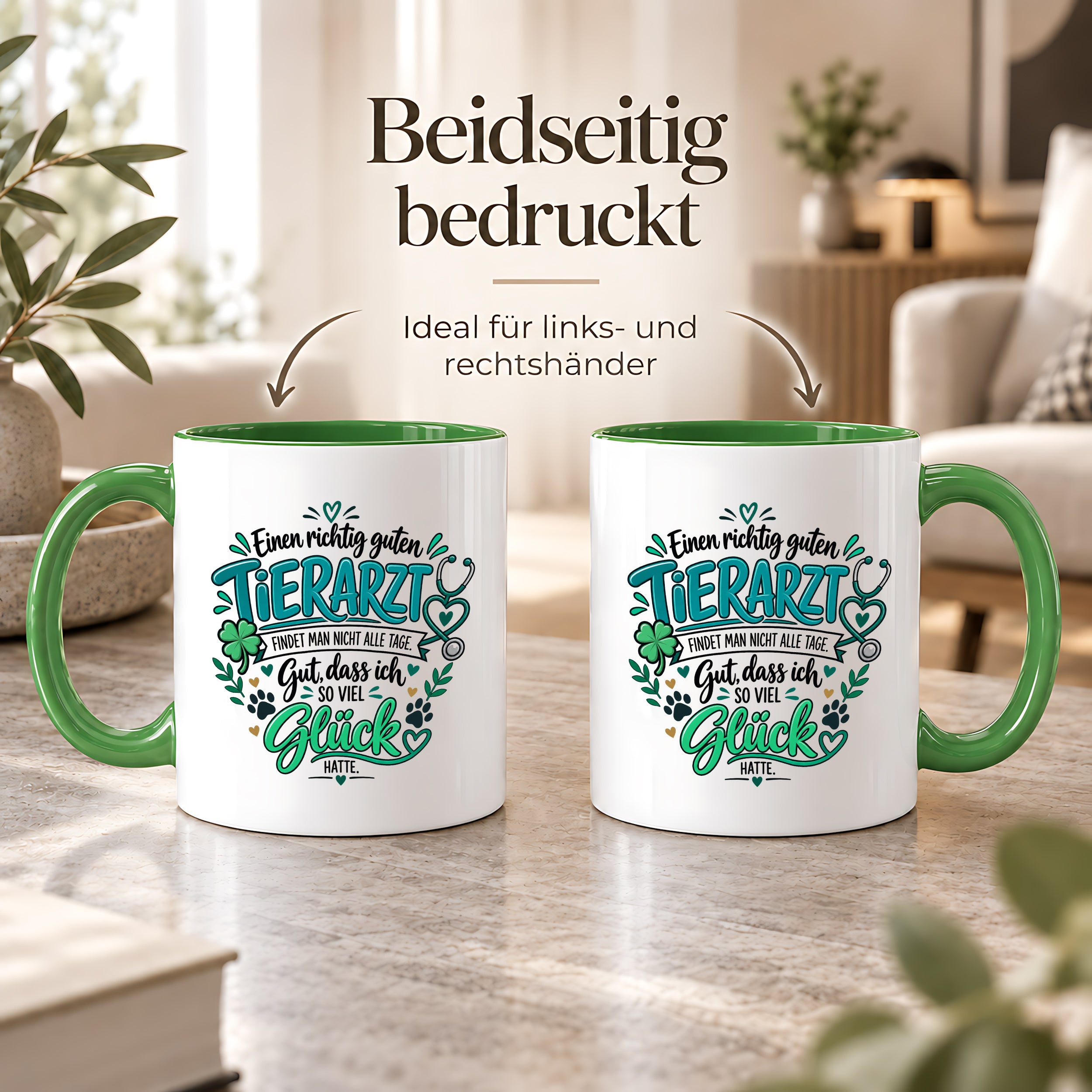 Herzbotschaft Tasse Danksagung Geschenk Tierarzt Kaffeetasse Praxis