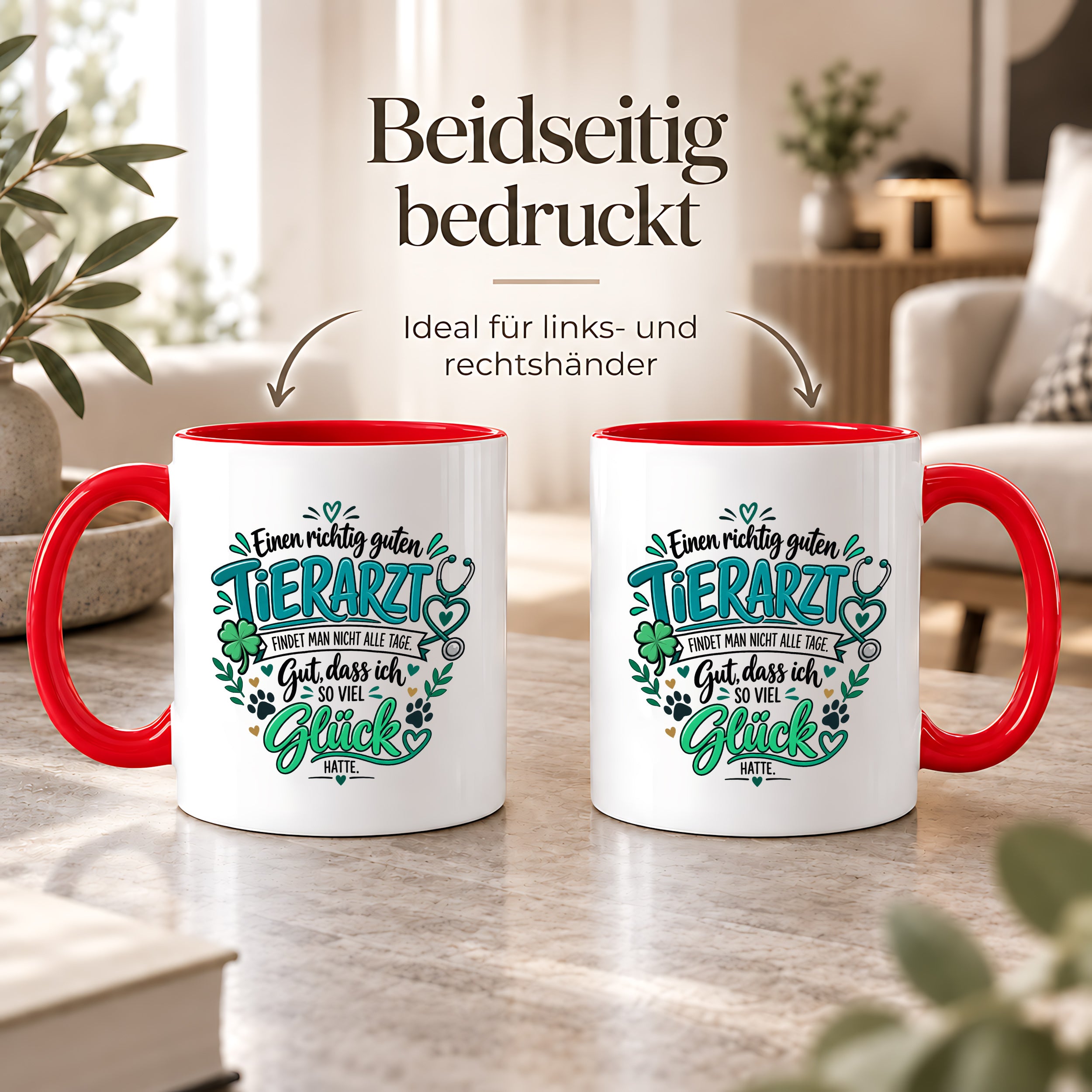 Herzbotschaft Tasse Danksagung Geschenk Tierarzt Kaffeetasse Praxis