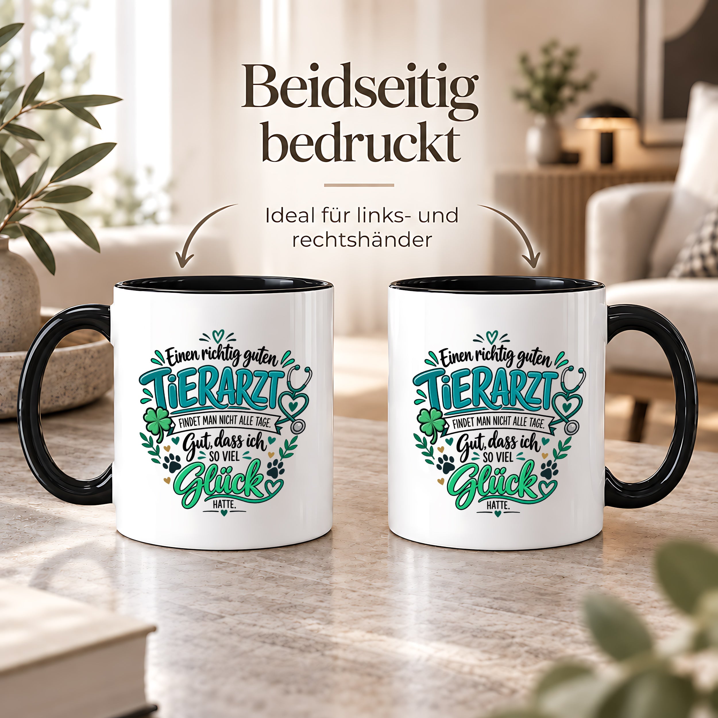 Herzbotschaft Tasse Danksagung Geschenk Tierarzt Kaffeetasse Praxis