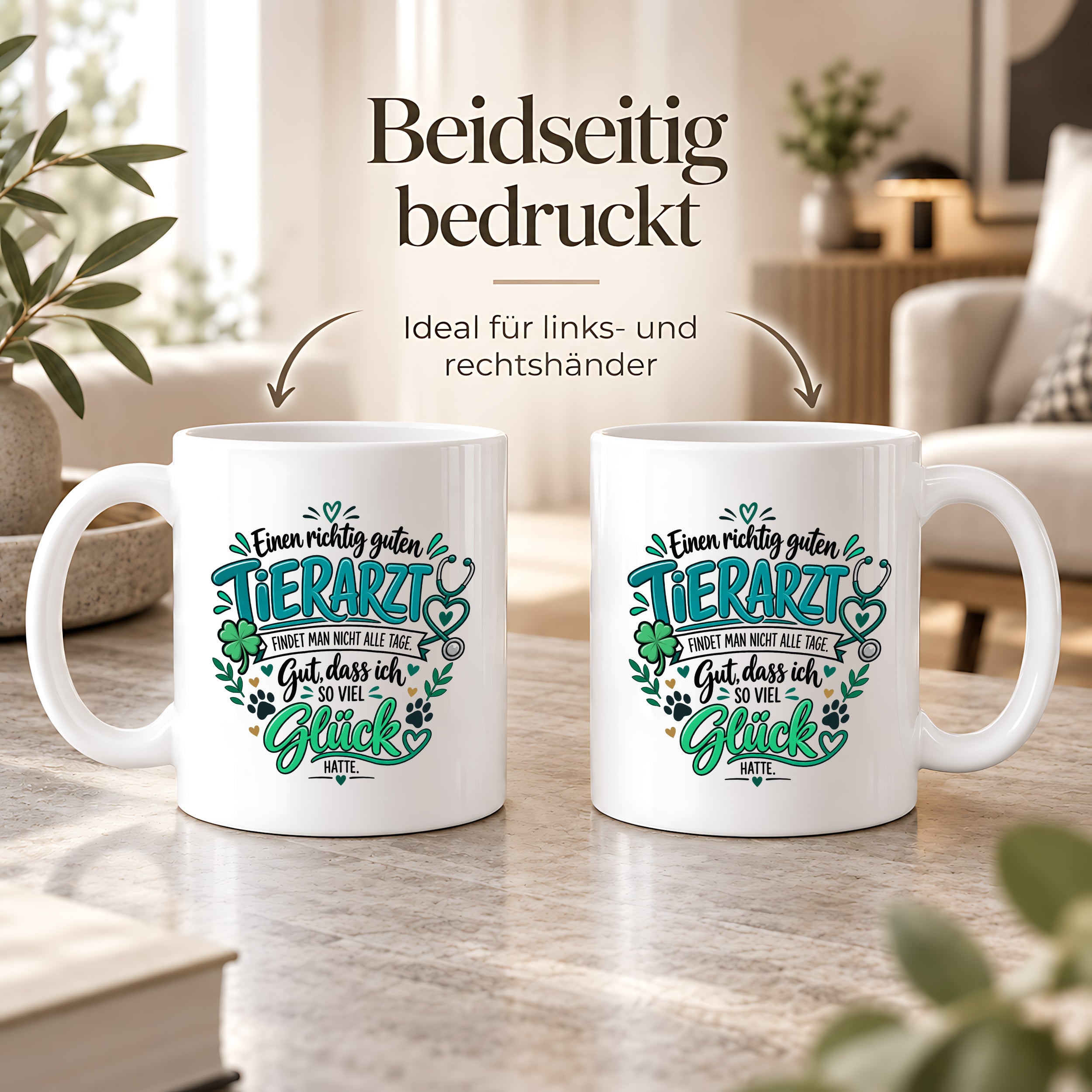 Herzbotschaft Tasse Danksagung Geschenk Tierarzt Kaffeetasse Praxis