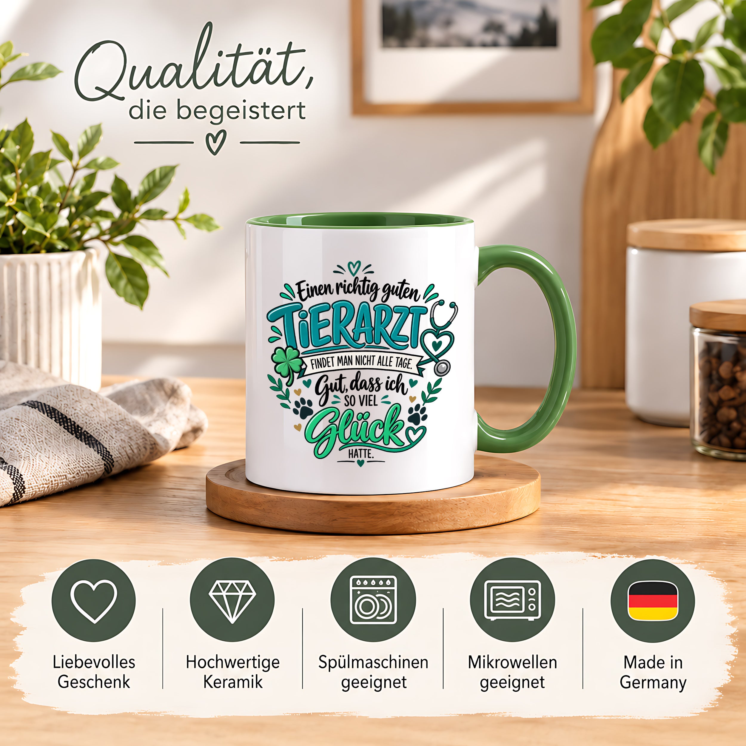 Herzbotschaft Tasse Danksagung Geschenk Tierarzt Kaffeetasse Praxis