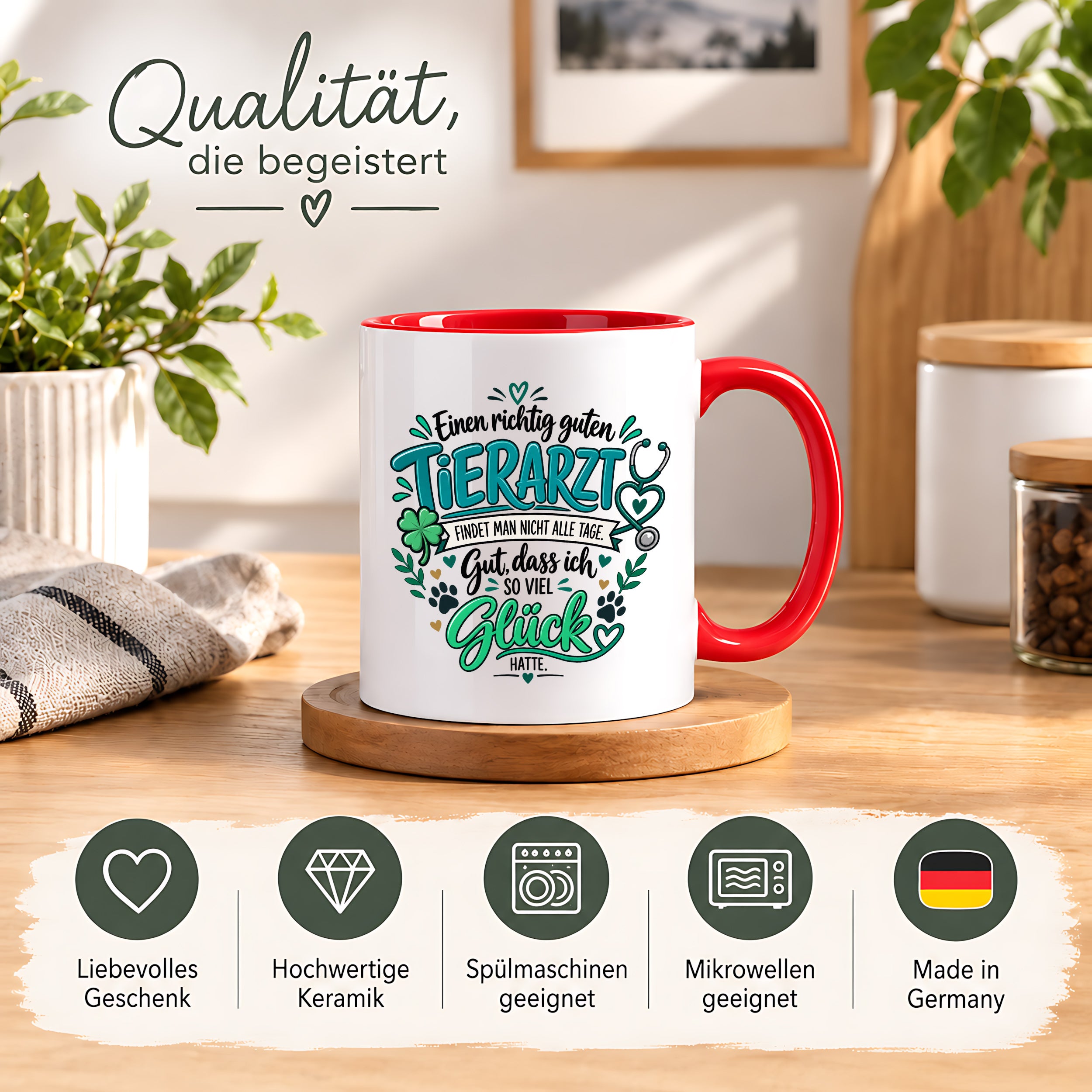 Herzbotschaft Tasse Danksagung Geschenk Tierarzt Kaffeetasse Praxis