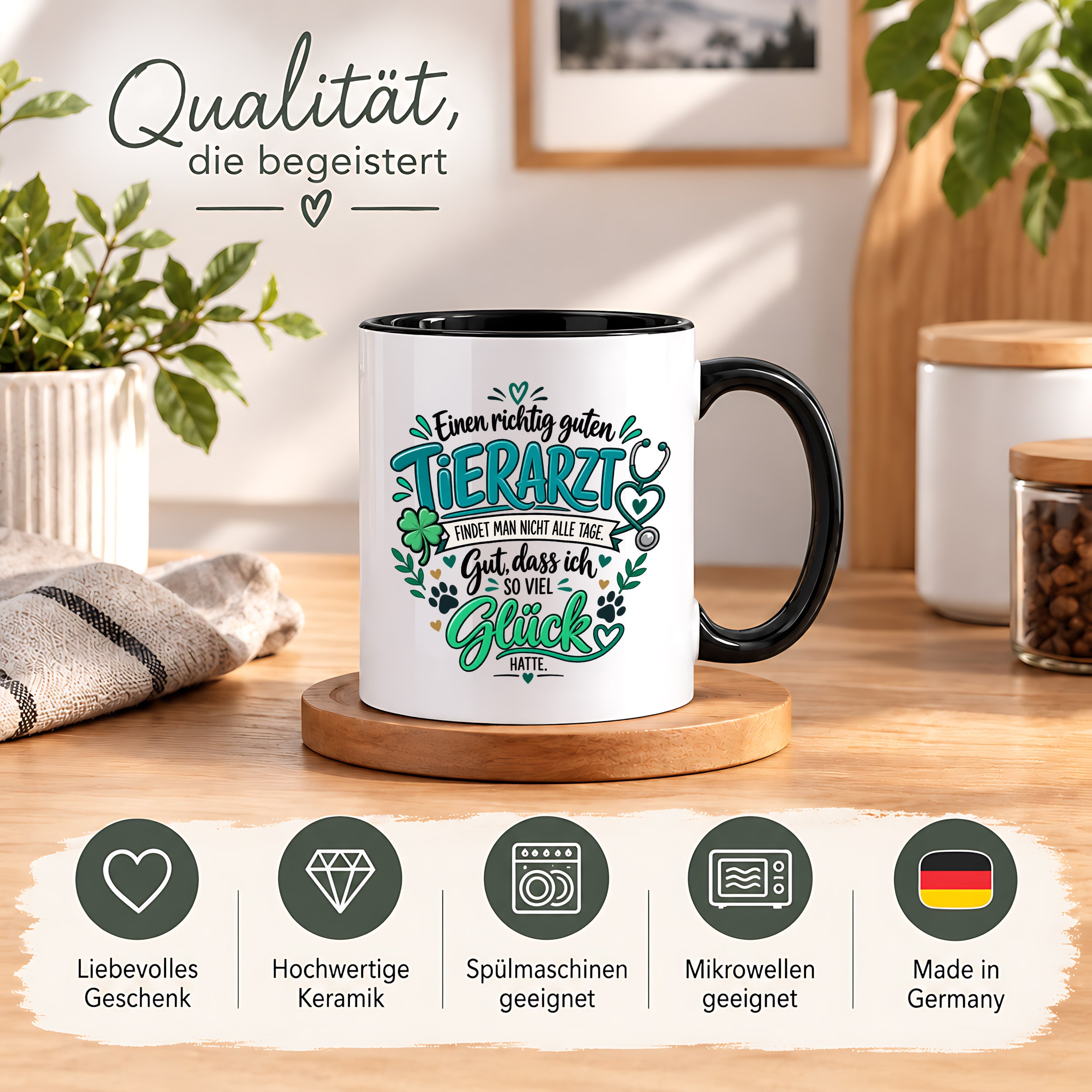 Herzbotschaft Tasse Danksagung Geschenk Tierarzt Kaffeetasse Praxis