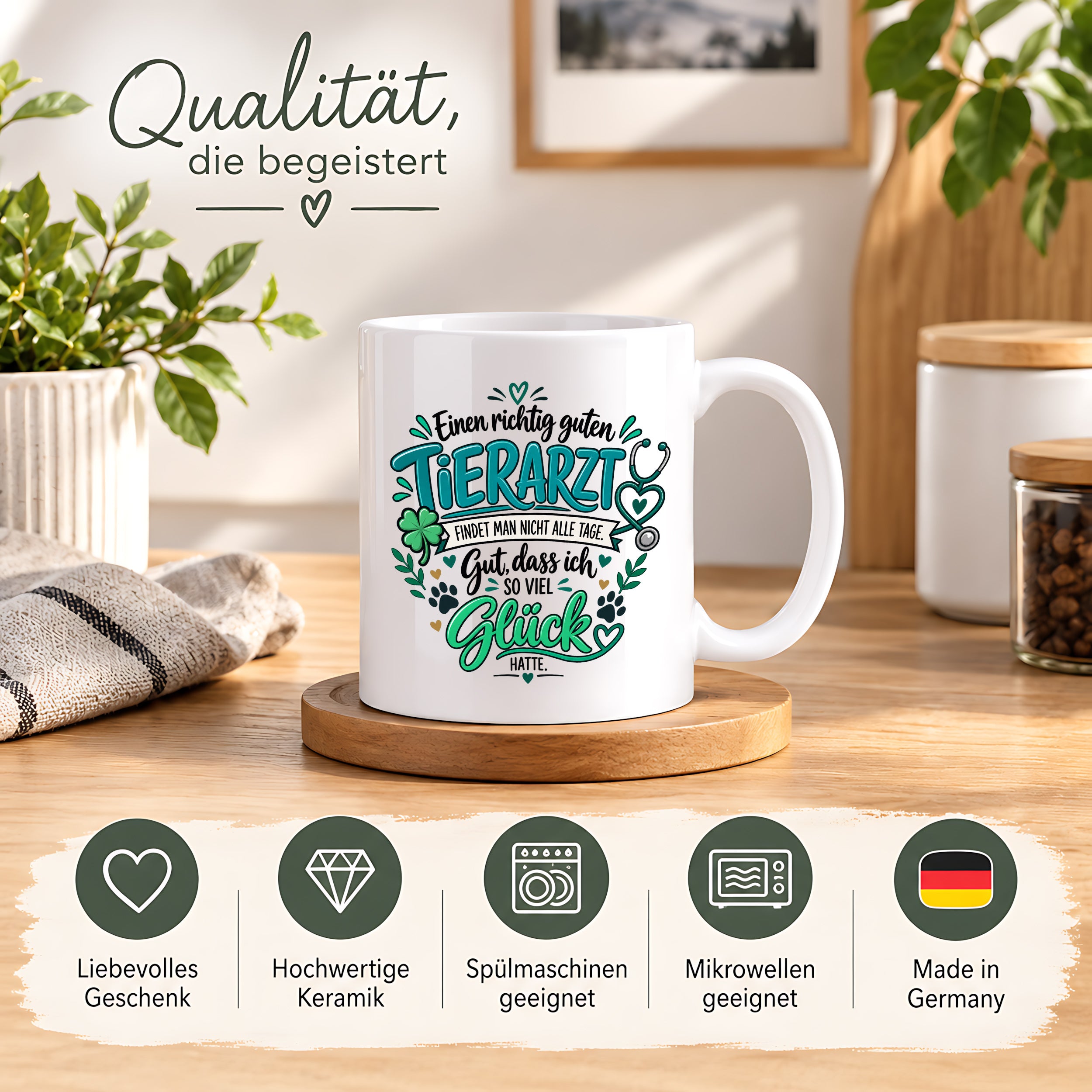 Herzbotschaft Tasse Danksagung Geschenk Tierarzt Kaffeetasse Praxis