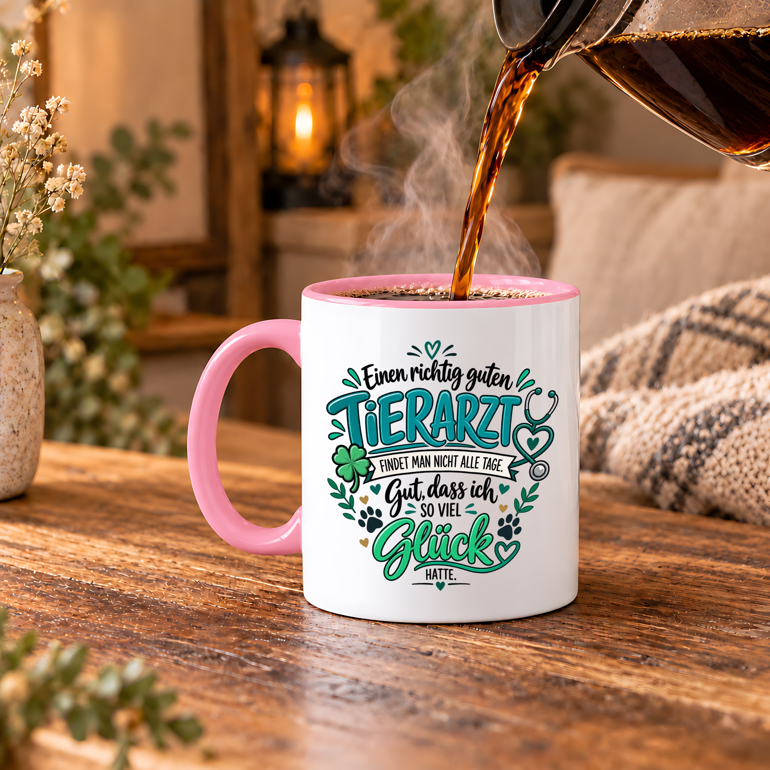 Herzbotschaft Tasse Danksagung Geschenk Tierarzt Kaffeetasse Praxis