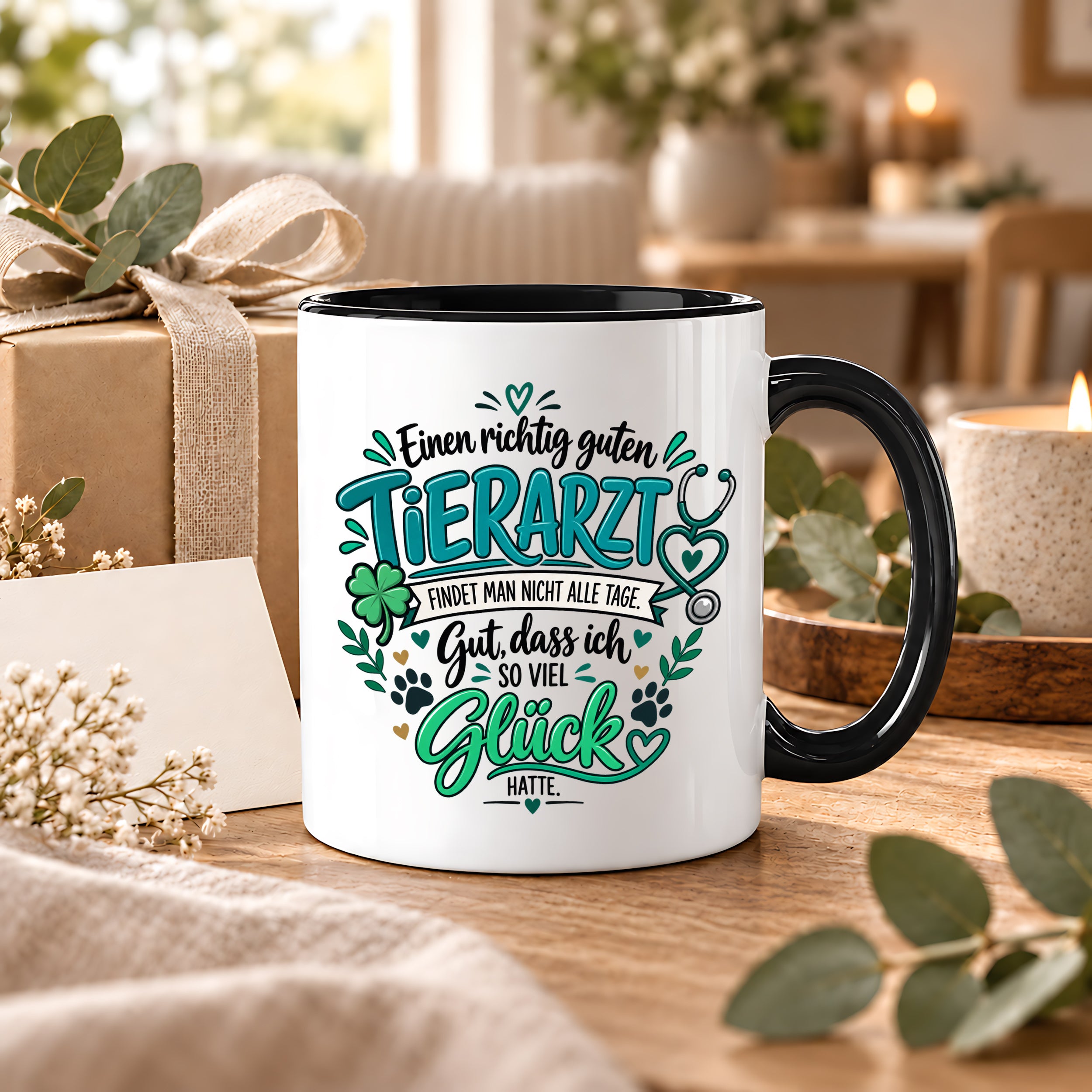 Herzbotschaft Tasse Danksagung Geschenk Tierarzt Kaffeetasse Praxis
